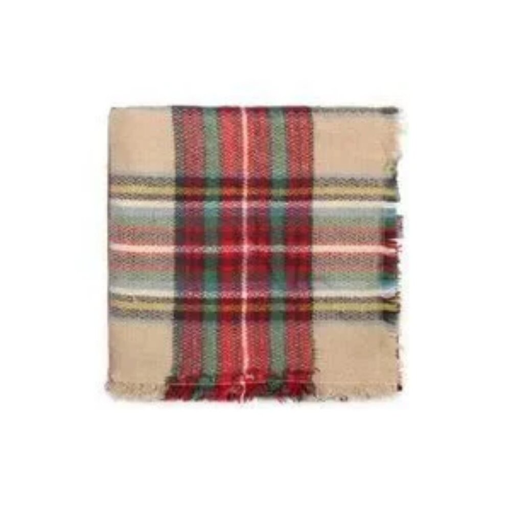 CLASSIC Soft Plaid Print Fall Winter Blanket Scarf - Picture 3 of 4